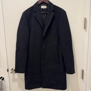 REISS Gable Overcoat - Black - Men’s Medium